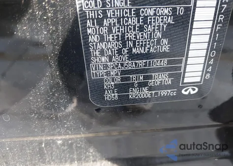 2024 Infiniti Qx50 Luxe z USA, uszkodzony, nr VIN 3PCAJ5BA7RF110448